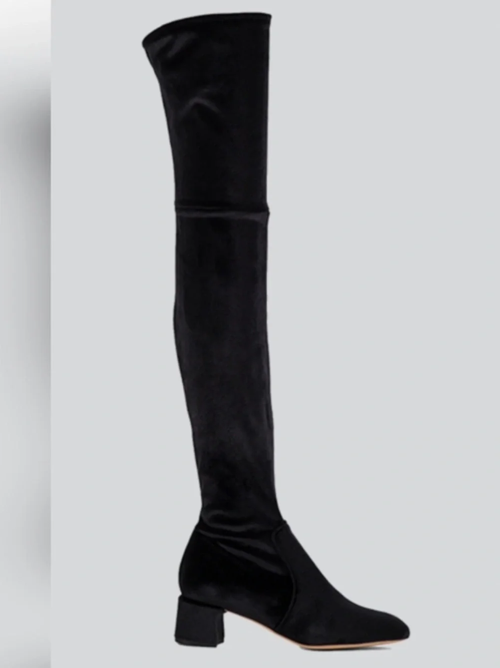 Parallèle Paris France Black Marguerite Suede Over Knee Boots US 6.5 UK 4.5 Luxe